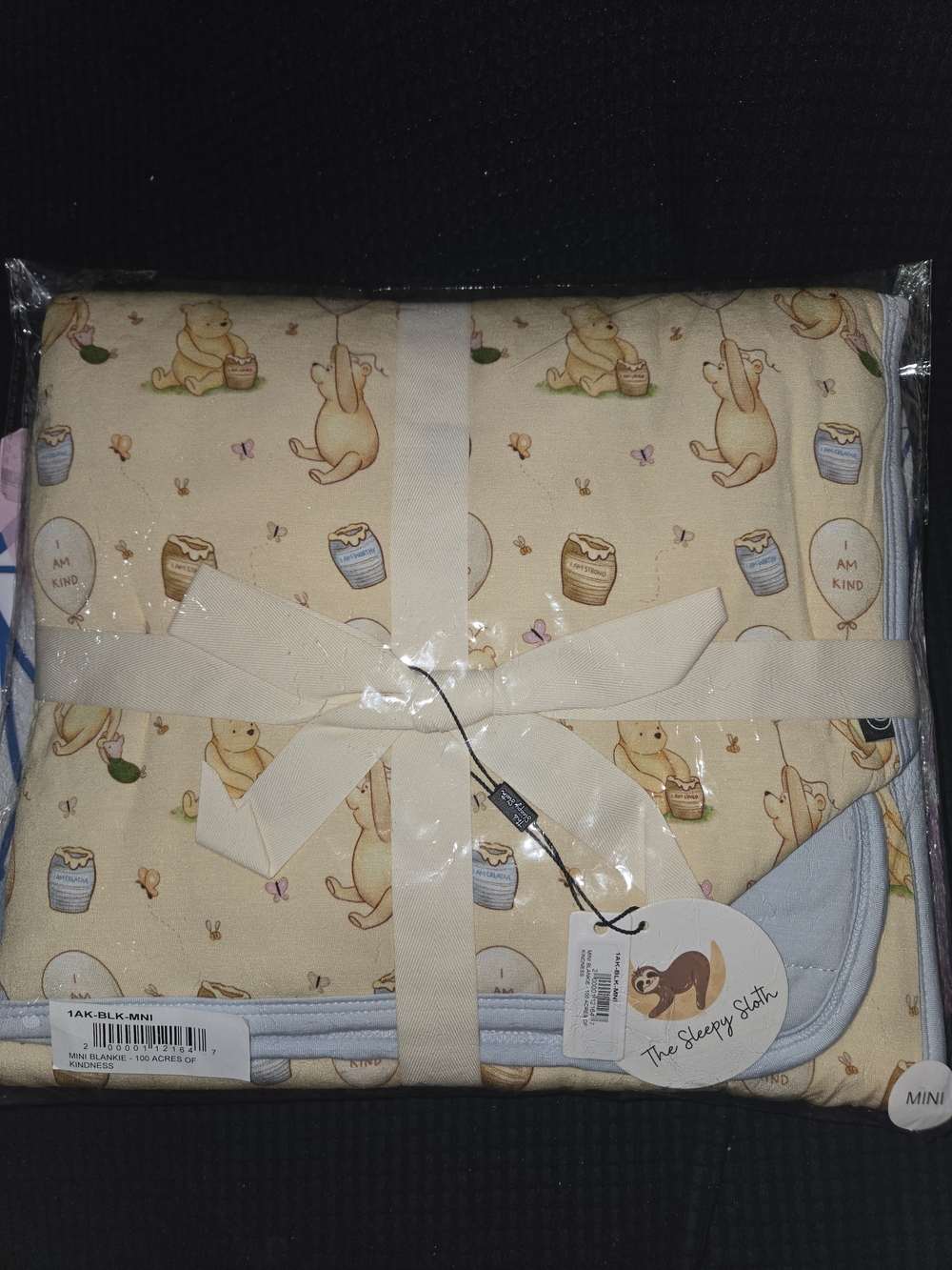 The Sleepy Sloth 100 Acres Of Kindness Mini Blankie 26x36 Bamboo